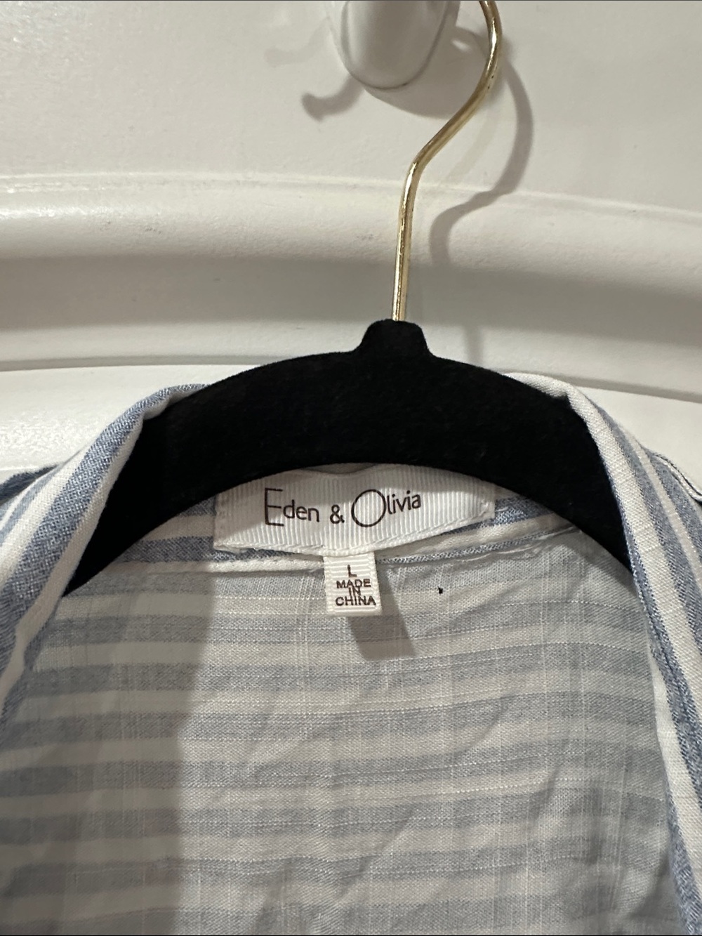 Eden & Olivia women’s Light Blue Striped Button-Up Shirt Jacket ⚽️ - Picture 2 of 7